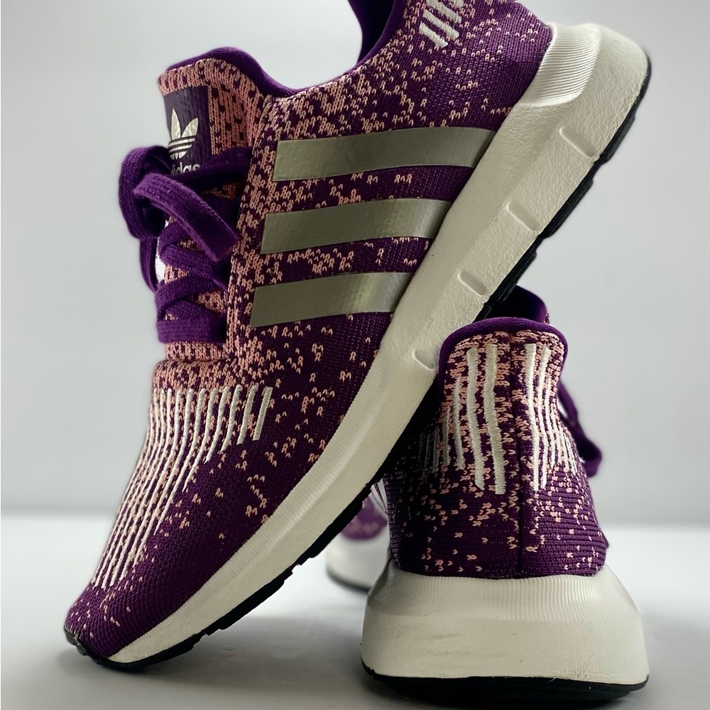 Adidas Women's Purple and Cream Sneakers